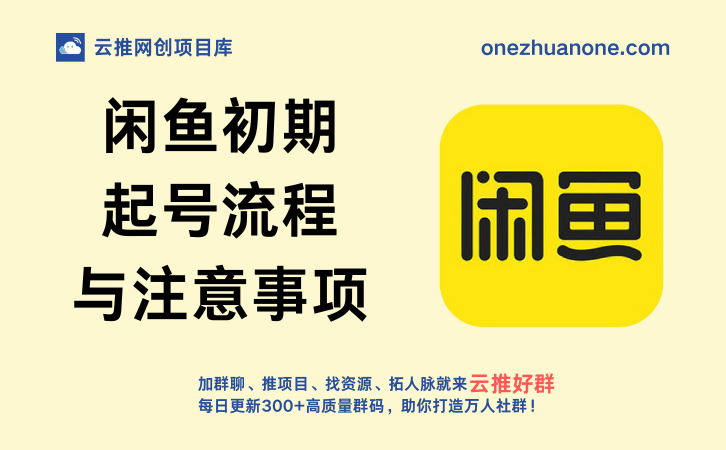 闲鱼初期起号流程与注意事项（实战首月月入2000）-云推网创项目库