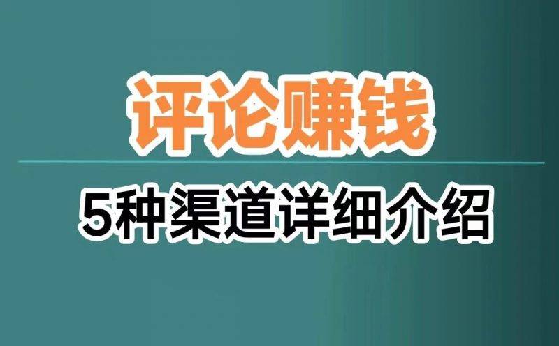 5个评论就能赚钱的渠道,轻松日入100+-云推网创项目库