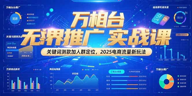 万相台无界推广实战课，关键词测款加人群定位，2025电商流量新玩法-云推网创项目库