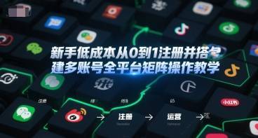 新手低成本从0到1注册并搭建多账号全平台矩阵操作教学，手机号-邮箱-IP-工具-云推网创项目库