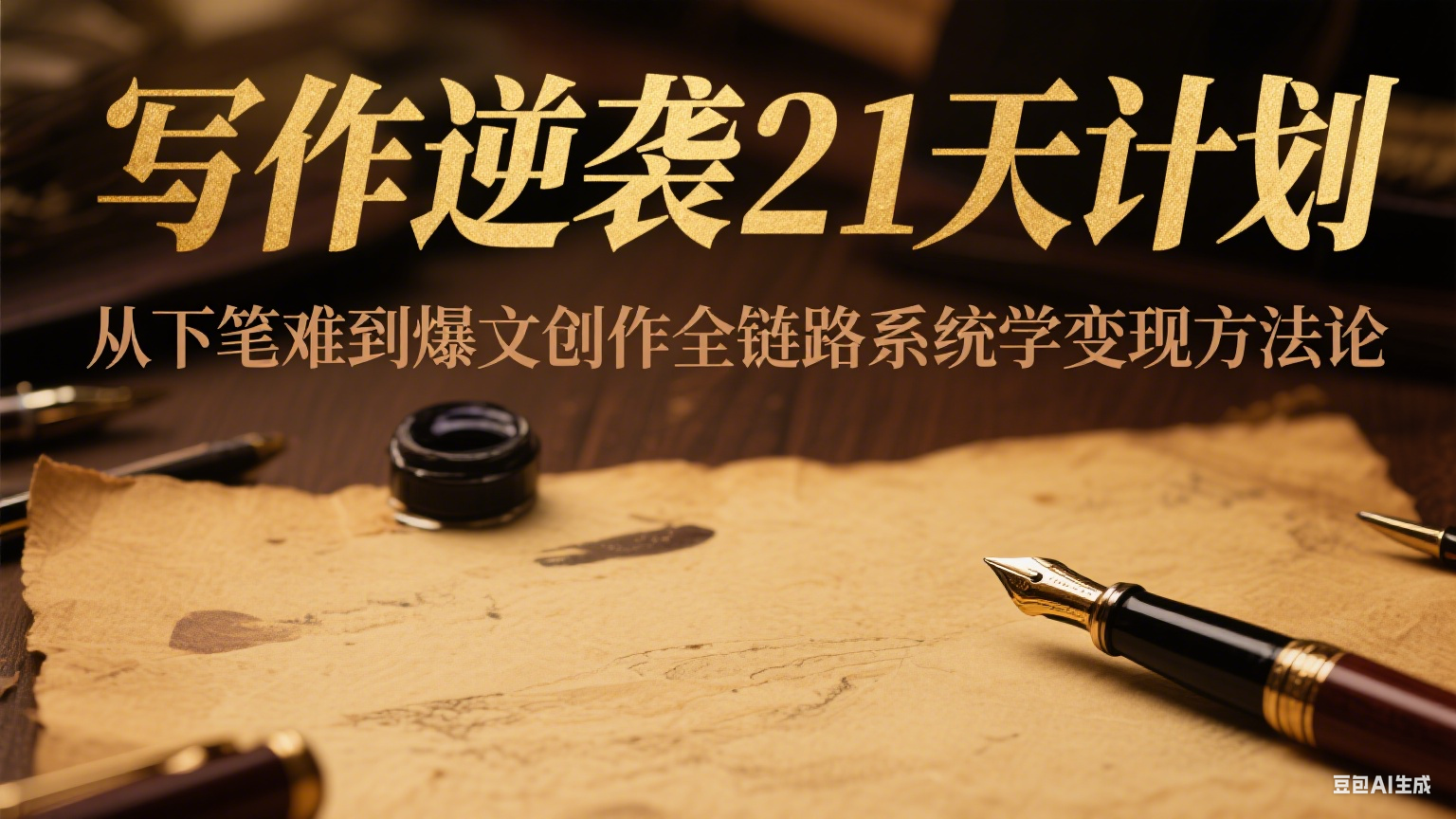 写作逆袭21天计划：从下笔难到爆文创作全链路系统学变现方法论-云推网创项目库