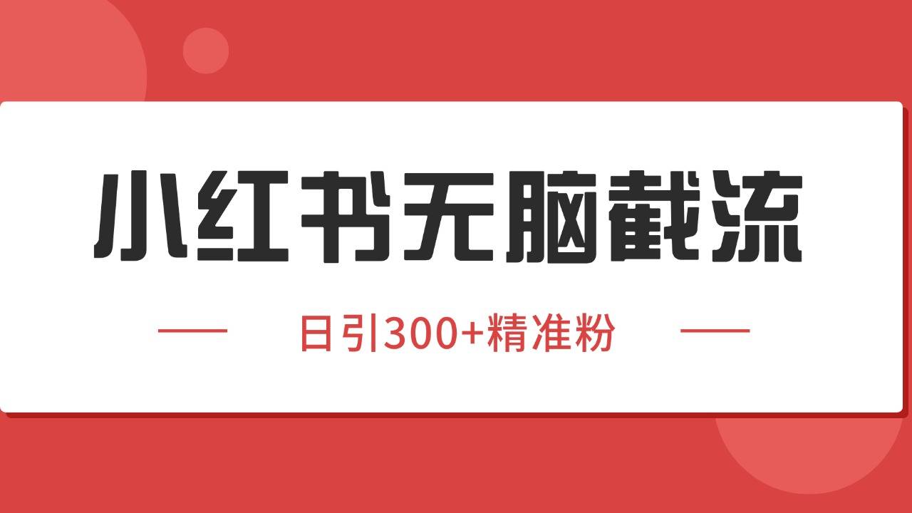 小红书截流同行客源，独家野路子获客玩法 日引200+暴力获客-云推网创项目库