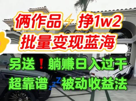 只靠2个作品点赞数量就挣1.2W，不导私域也能变现了【支持矩阵】汽水音乐门种草项目-云推网创项目库