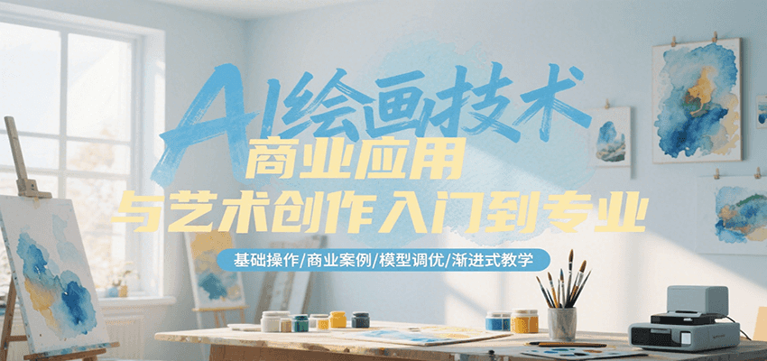 AI绘画技术商业应用与艺术创作入门到专业，基础操作/商业案例/模型调优/渐进式教学-云推网创项目库