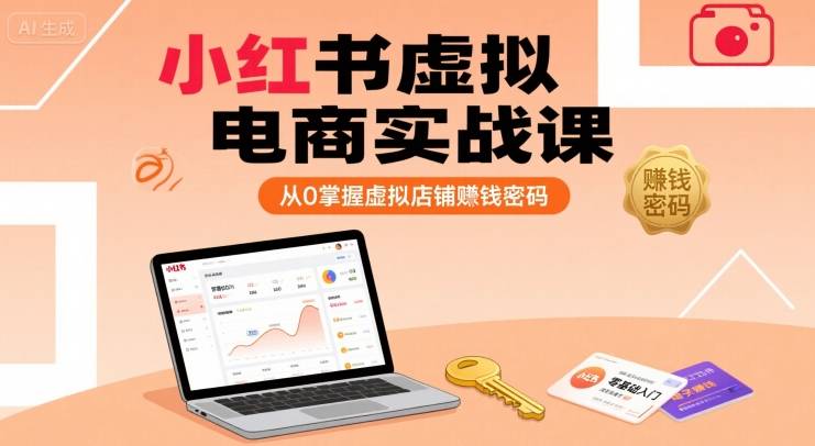 小红书虚拟电商实战课，从0掌握虚拟店铺賺钱密码-云推网创项目库