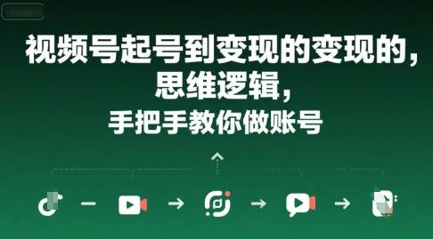 视频号起号到变现的思维逻辑，手把手教你做账号-云推网创项目库