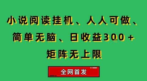 小说挂G阅读，人人可做，简单无脑，一天收益3张+矩阵无限上，全网首发【揭秘】-云推网创项目库