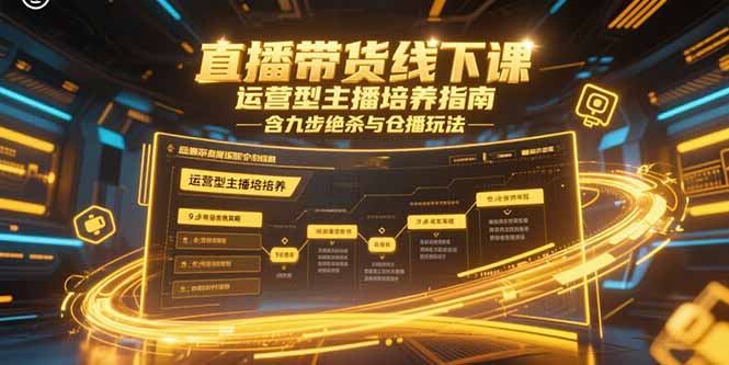 直播带货线下课，运营型主播培养指南，含九步绝杀与仓播玩法-云推网创项目库