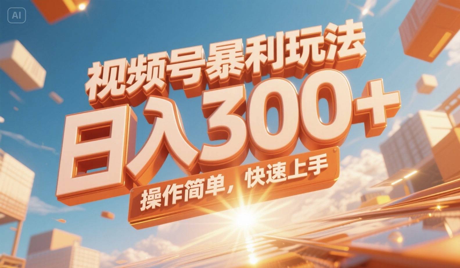 视频号暴利玩法，日入300+，操作简单，快速上手。-云推网创项目库