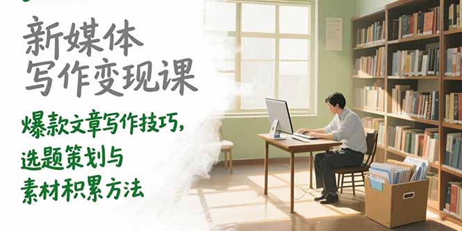 新媒体写作变现课，爆款文章写作技巧，选题策划与素材积累方法-云推网创项目库