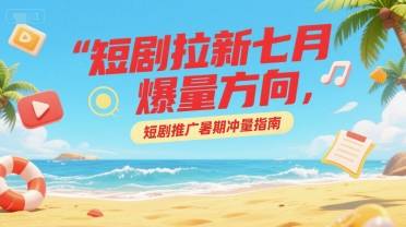 短剧拉新七月爆量方向，短剧推广暑期冲量指南-云推网创项目库