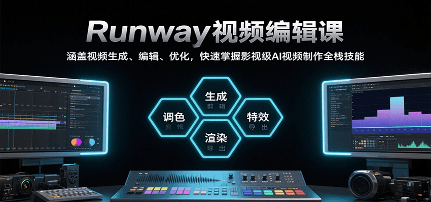 Runway视频编辑课，涵盖视频生成、编辑、优化，快速掌握影视级AI视频制作全栈技能-云推网创项目库