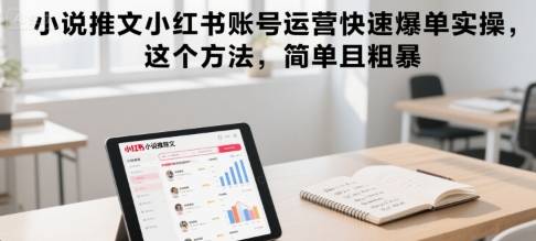 小说推文小红书账号运营快速爆单实操，这个方法，简单且粗暴-云推网创项目库
