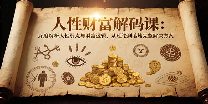 人性财富解码课6.0：深度解析人性弱点与财富逻辑，理论到落地完整解决方案-云推网创项目库