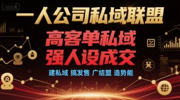 一人公司私域联盟，高客单私域，强人设成交，建私域 搞发售 广结盟 造势能-云推网创项目库