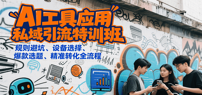 AI工具应用私域引流特训班，规则避坑、设备选择、爆款选题、精准转化全流程-云推网创项目库