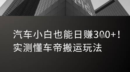 汽车小白也能日入3张！实测懂车帝搬运玩法-云推网创项目库