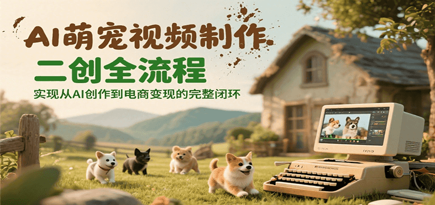AI萌宠视频制作二创全流程，实现从AI创作到电商变现的完整闭环-云推网创项目库