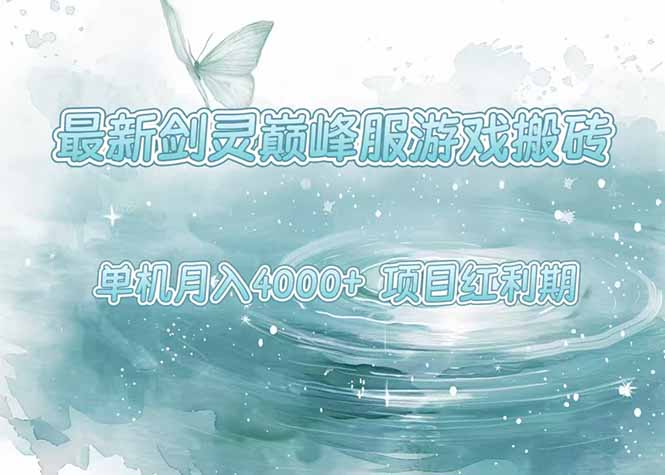 最新剑灵巅峰服游戏搬砖，项目红利期，单机稳定4000+操作简单好上手-云推网创项目库