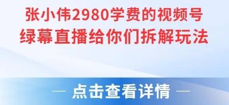 张小伟2980付费额视频号绿幕直播给你们拆解玩法-云推网创项目库