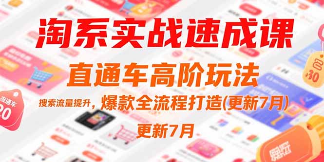 淘系实战速成课，直通车高阶玩法，搜索流量提升，爆款全流程打造(更新7月-云推网创项目库
