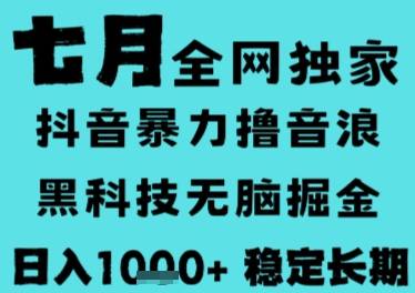 7月最新风口抖音无人直播撸音浪，长期稳定，非短期，全自动运行，低门槛无脑，日入1k+【揭秘】-云推网创项目库