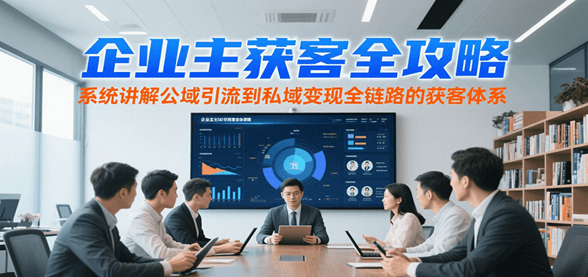 企业主获客全攻略，系统讲解公域引流到私域变现全链路的获客体系-云推网创项目库