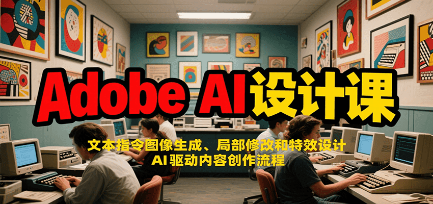Adobe AI设计课：文本指令图像生成、局部修改和特效设计，AI驱动内容创作流程-云推网创项目库