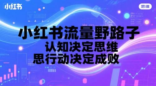 小红书流量野路子，认知决定思维，思维决定行动，行动决定成败-云推网创项目库