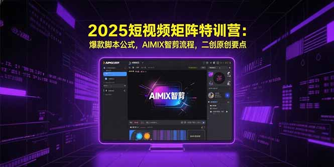 2025短视频矩阵特训营：爆款脚本公式，AIMIX智剪流程，二创原创要点-云推网创项目库