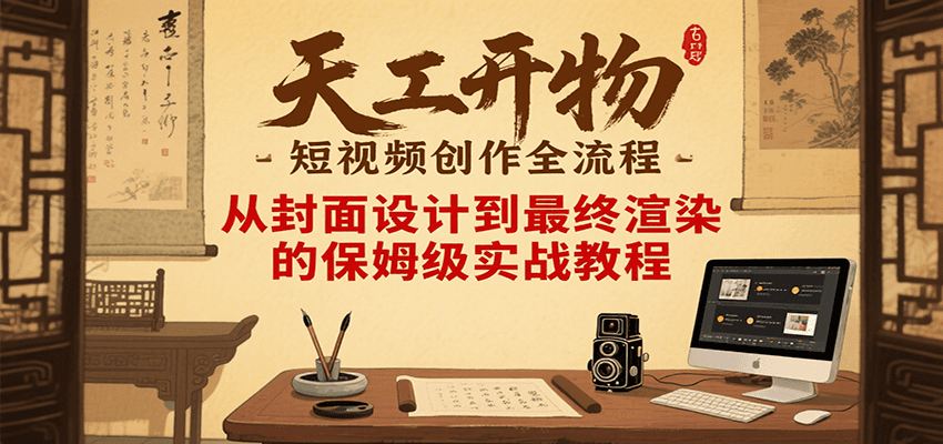 天工开物短视频创作全流程，从封面设计到最终渲染的保姆级实战教程-云推网创项目库