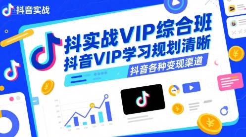 抖音实战VIP综合班，抖音VIP学习规划请晰抖音各种变现渠道-云推网创项目库