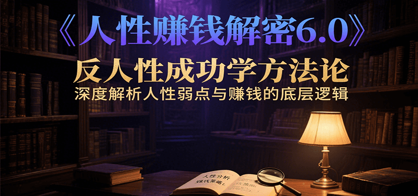 人性赚钱解密6.0，反人性成功学方法论，深度解析人性弱点与赚钱的底层逻辑-云推网创项目库