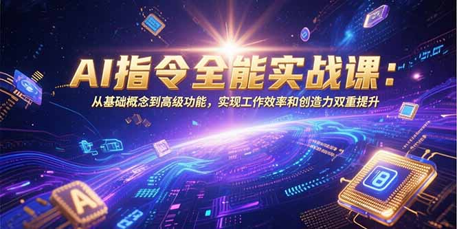 AI指令全能实战课：从基础概念到高级功能，实现工作效率和创造力双重提升-云推网创项目库