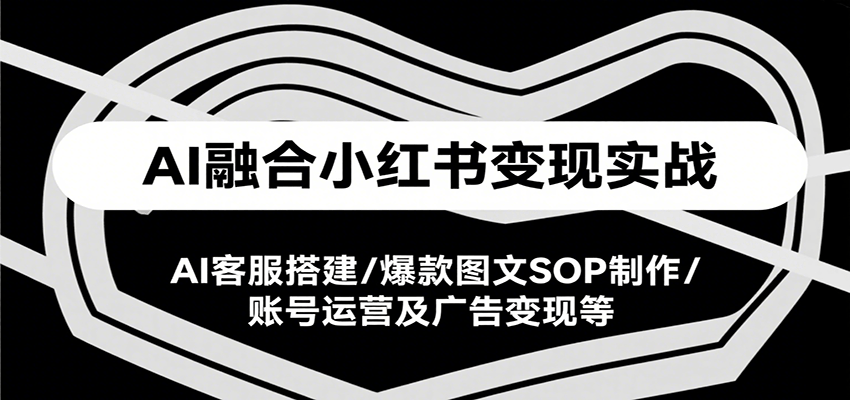 AI融合小红书变现实战课，AI客服搭建/爆款图文SOP制作/账号运营及广告变现等-云推网创项目库