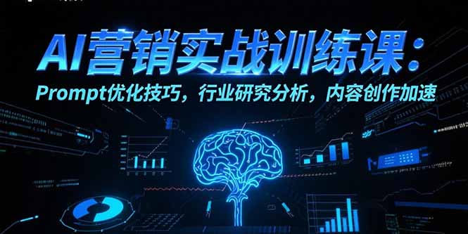 AI营销实战训练课：Prompt优化技巧，行业研究分析，内容创作加速-云推网创项目库