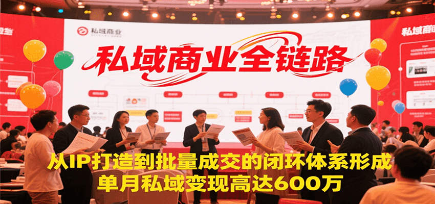 私域商业全链路，从IP打造到批量成交的闭环体系形成，单月私域变现600万-云推网创项目库