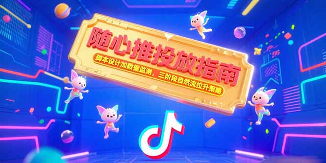 随心推投放指南，脚本设计加数据监测，三阶段自然流拉升策略-云推网创项目库