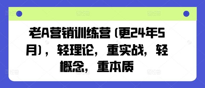 老A营销训练营(更25年7月)，轻理论，重实战，轻概念，重本质-云推网创项目库