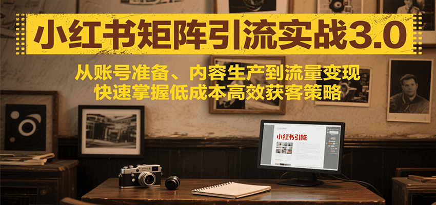 小红书矩阵引流3.0，从账号准备、内容生产到流量变现，快速掌握低成本高效获客策略-云推网创项目库