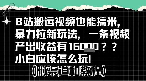 b站掘金计划？搬运视频也能挣拉新的收益，小白应该怎么玩！-云推网创项目库