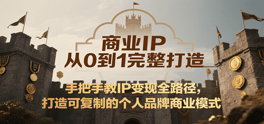 商业IP从0到1完整打造，手把手教IP变现全路径，打造可复制的个人品牌商业模式-云推网创项目库