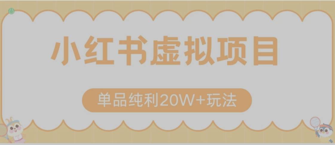 小红书卖虚拟产品，单品纯利20W+玩法分享（节系列课程）-云推网创项目库