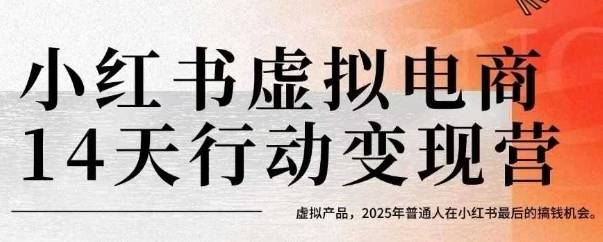 小红书虚拟电商14天变现训练营，虚拟产品，2025年普通人在小红书最后的搞钱机会-云推网创项目库