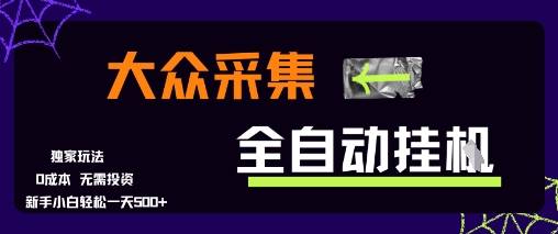 大众采集全自动玩法，新手小白轻松一天5张+，操作简单零成本【揭秘】-云推网创项目库