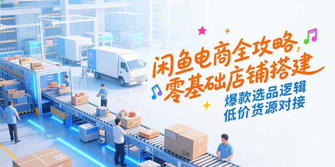 闲鱼电商全攻略，零基础店铺搭建，爆款选品逻辑，低价货源对接-云推网创项目库