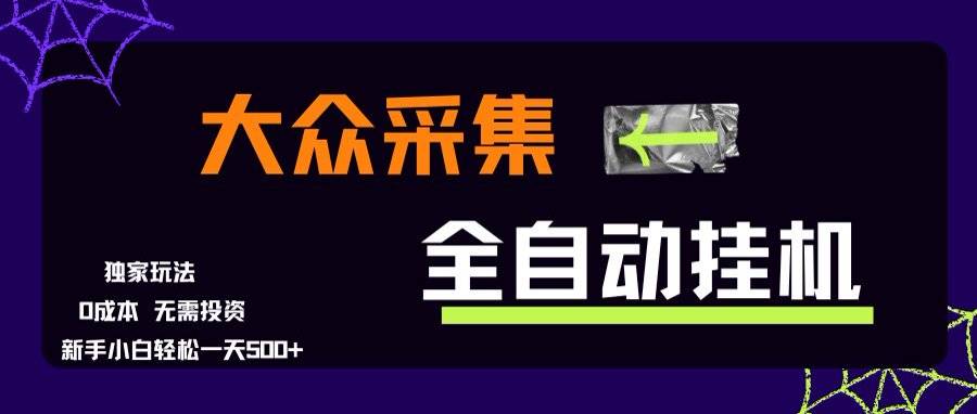 大众采集全自动玩法，新手小白轻松一天500+，操作简单-云推网创项目库