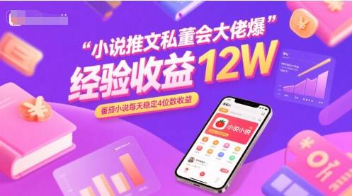 小说推文私董会大佬爆单经验分享收益12W，番茄小说每天稳定4位数收益-云推网创项目库
