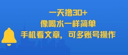 一天撸30+，像喝水一样简单，手机看文章，可多账号操作-云推网创项目库