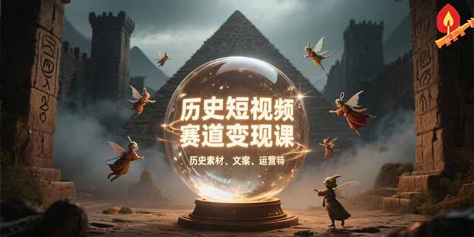 历史短视频赛道变现课，百集素材库应用，文案剪辑技巧，账号运营全案-云推网创项目库